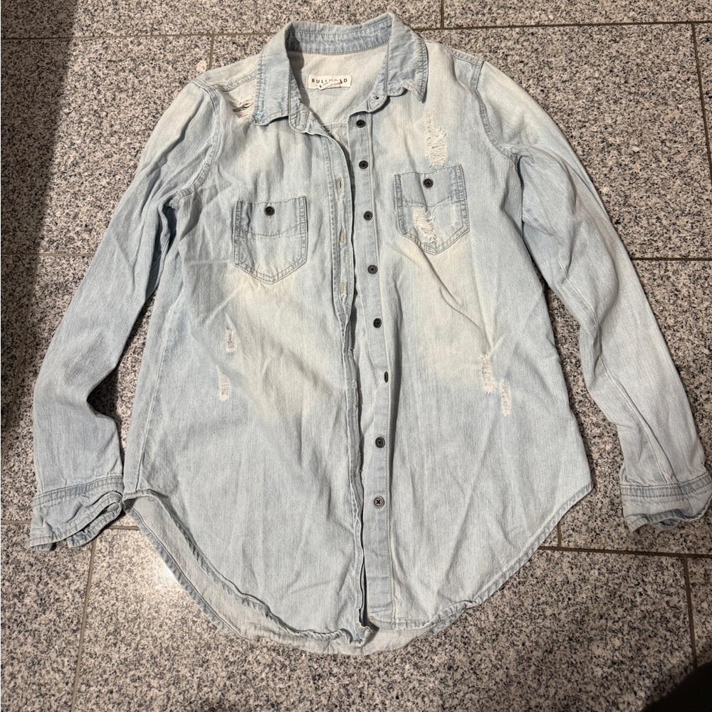 Bullhead Blue Button Down Denim Shirt